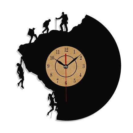 Vinyl wandklok met klimmen thema