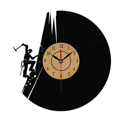Vinyl wandklok met klimmen thema