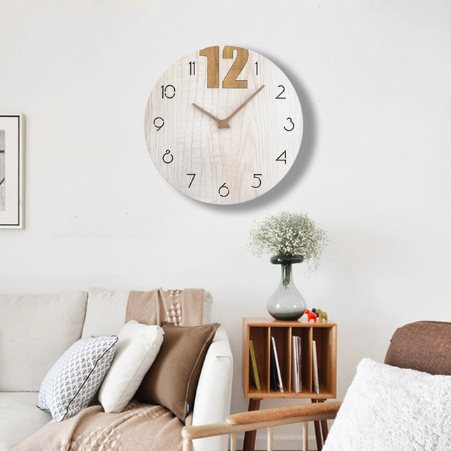 Scandinavische houten wandklok modern design