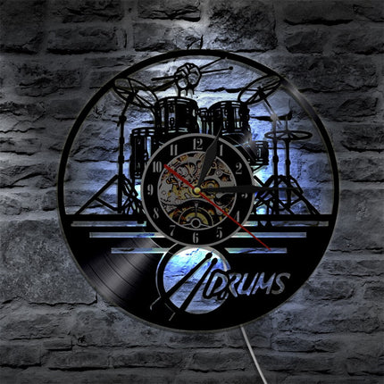 Drumstel vinylplaat klok voor drummer