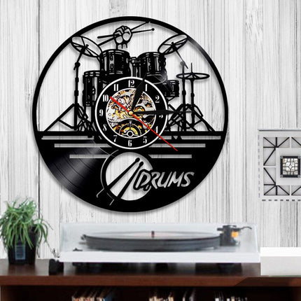 Drumstel vinylplaat klok voor drummer