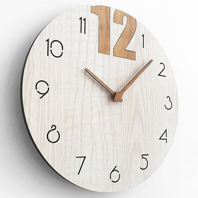 Scandinavische houten wandklok modern design