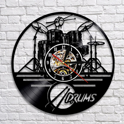 Drumstel vinylplaat klok voor drummer