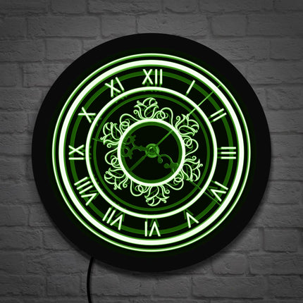 Vintage stijl wandklok met led verlichting