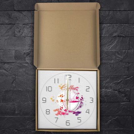 Decoratieve wandklok voor koffieliefhebbers