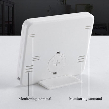 Witte digitale bureauklok met thermometer