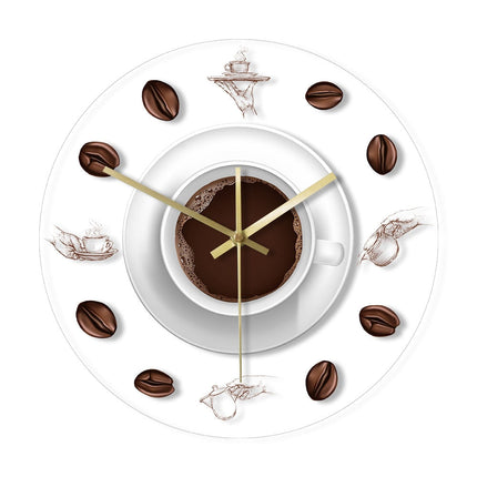 Keuken wandklok met kopje koffie