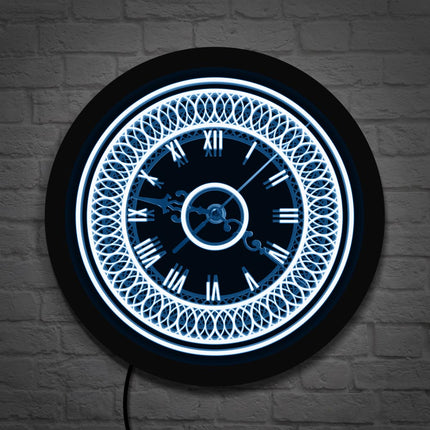 Decoratieve led wandklok met verlichting