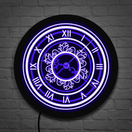 Vintage stijl wandklok met led verlichting
