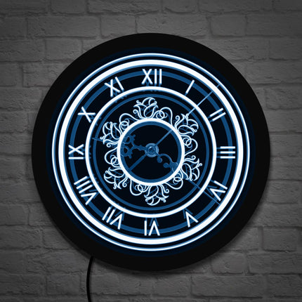 Vintage stijl wandklok met led verlichting