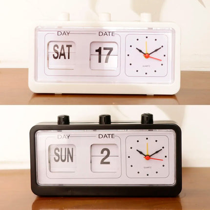 Flipklok met dag en datum kalender