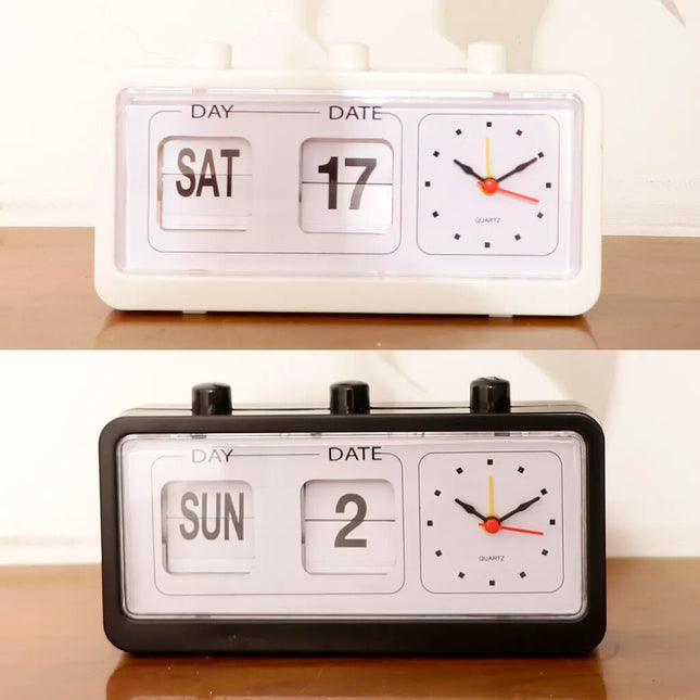 Flipklok met dag en datum kalender