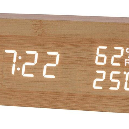 Digitale houten wekker met temperatuur