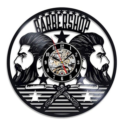 Barbier thema vinyl wandklok cadeau