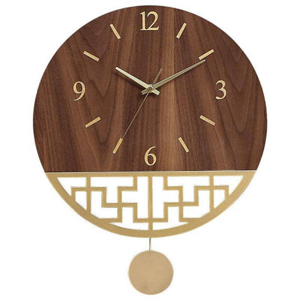 Houten wandklok Japans design met slinger