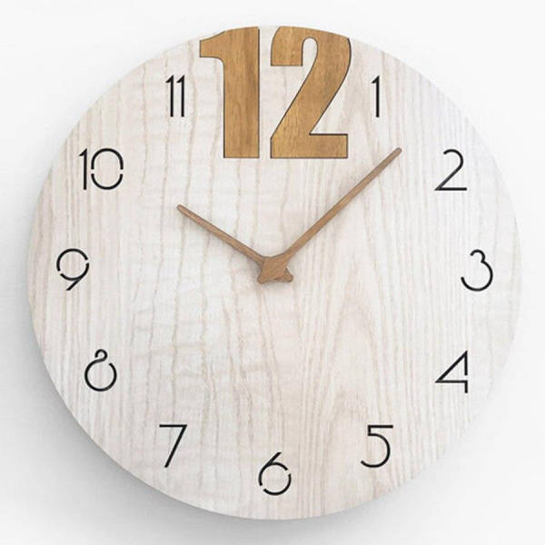 Scandinavische houten wandklok modern design