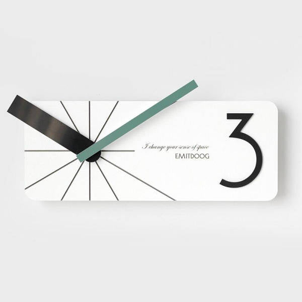 Moderne rechthoekige design wandklok wit