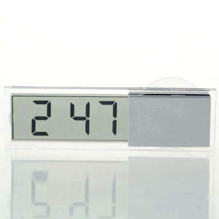 Transparante digitale LCD klok met zuignap