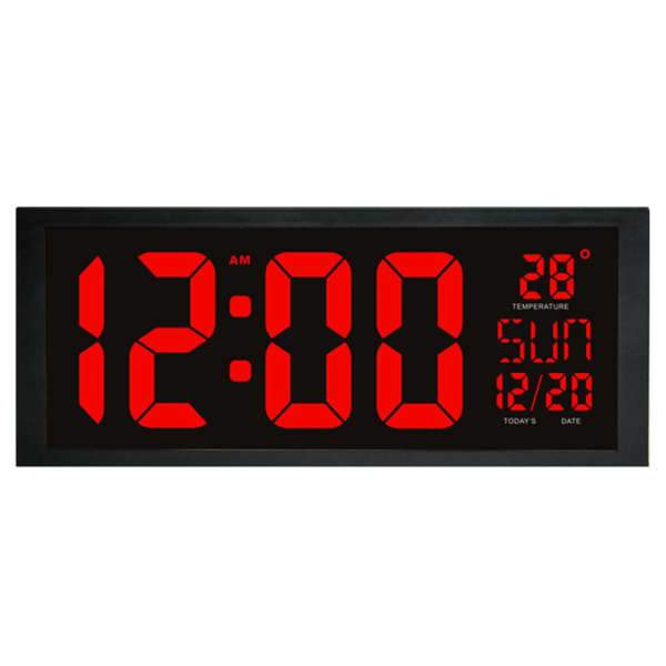 Grote draadloze digitale wandklok LED
