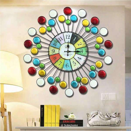 Grote kleurrijke wandklok modern design