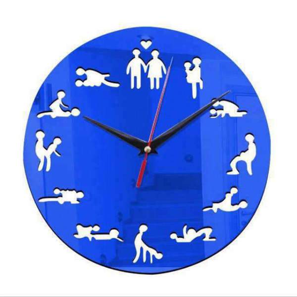 Moderne Kamasutra wandklok met spiegeleffect