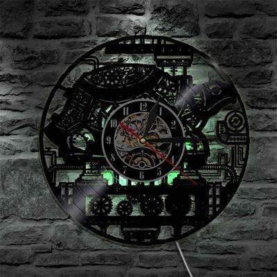 Artistieke LED wandklok van vinylplaat