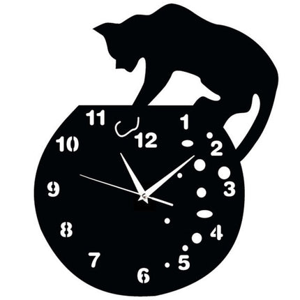 Wandklok met kat en vissen design