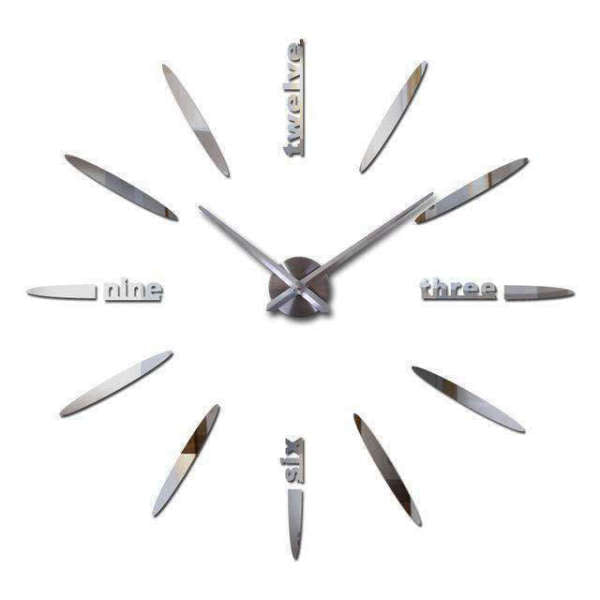 Moderne sticker wandklok met letters