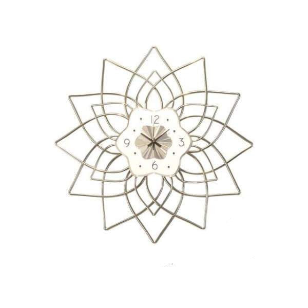 Grote metalen wandklok bloem design
