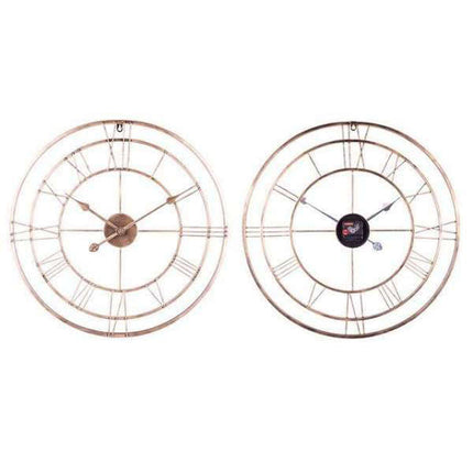 Grote metalen wandklok dubbele cirkel