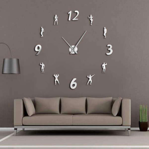 3D wandklok voor fitness en bodybuilding