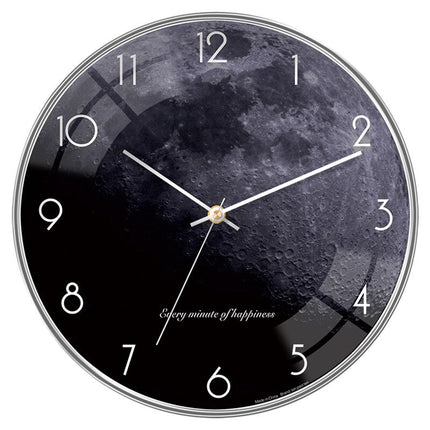 Design Wandklok Hout met Geel