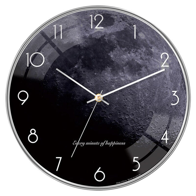 Design Wandklok Hout met Geel