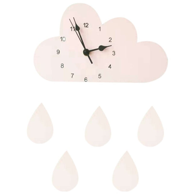 Scandinavische wandklok wolk voor kinderkamer