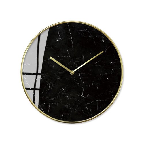 Elegante Wandklok Wit Marmerlook Goud