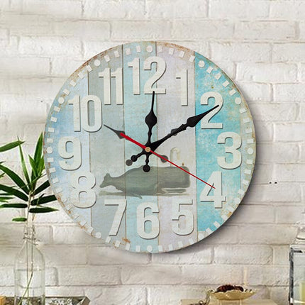 Originele houten wandklok met uilen