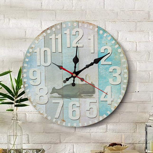 Originele houten wandklok met uilen