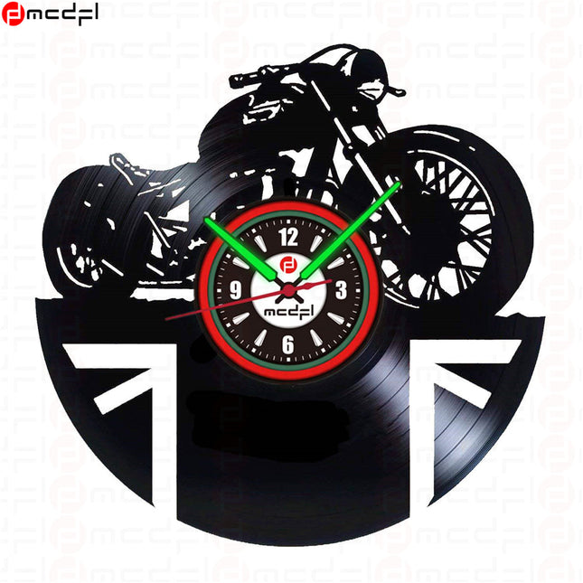 Motorcross wandklok rood en groen