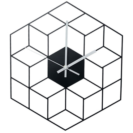 Geometrische Wandklok Kubus Illusie Goud