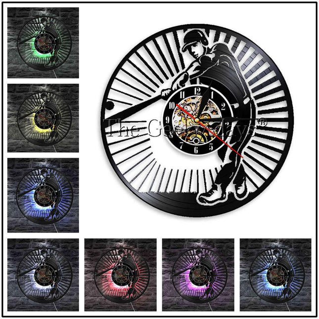 Baseball sport thema vinylplaat klok