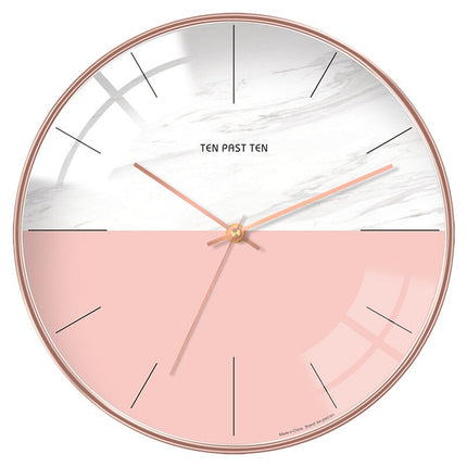 Design Wandklok Hout met Geel