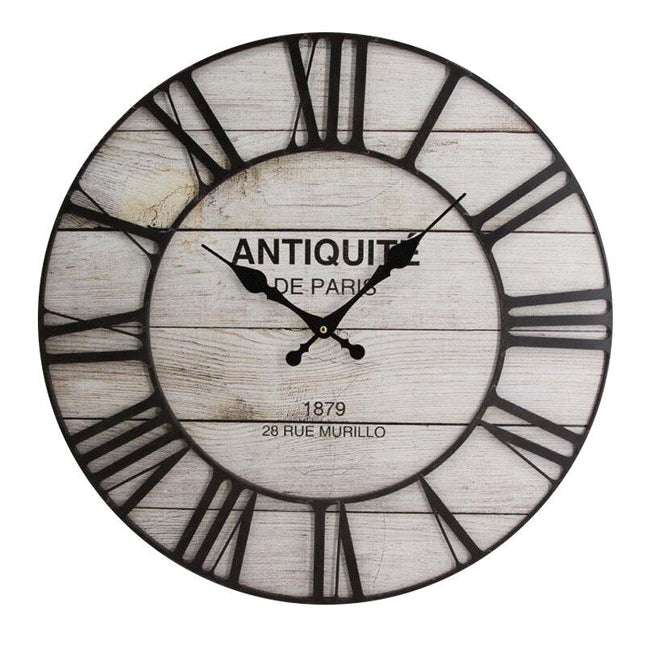 Vintage wandklok met houtlook Old Town