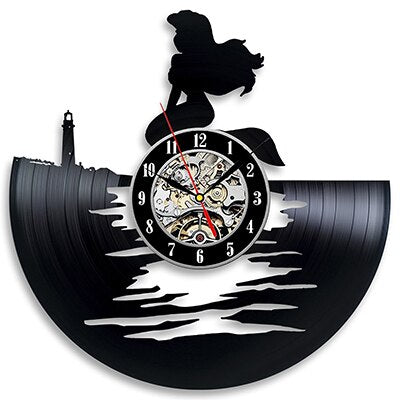 De Kleine Zeemeermin vinyl wandklok