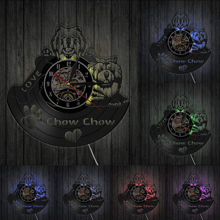 Leuke vinylplaat klok Chow Chow hond