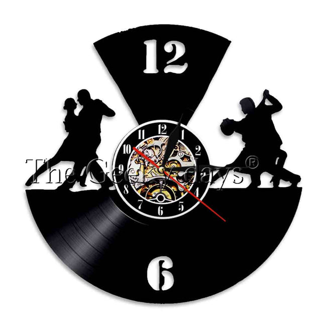 Vinyl klok met tango dansers