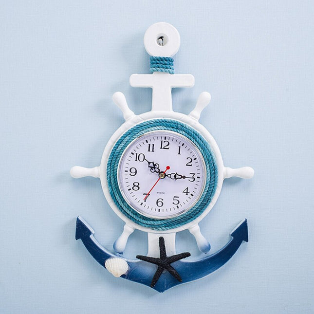 Maritieme wandklok in de vorm van anker
