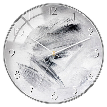 Design Wandklok Hout met Geel