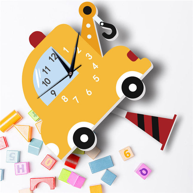 Kinderkamer wandklok in vorm van raket