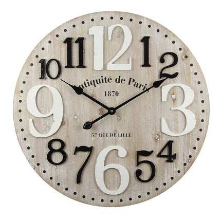 Vintage wandklok met houtlook Old Town