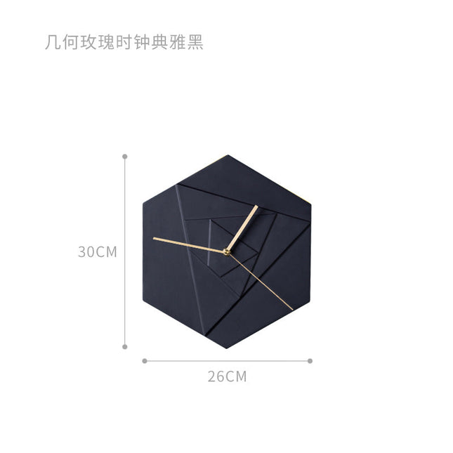 Moderne Geometrische Wandklok Hexagon Vorm